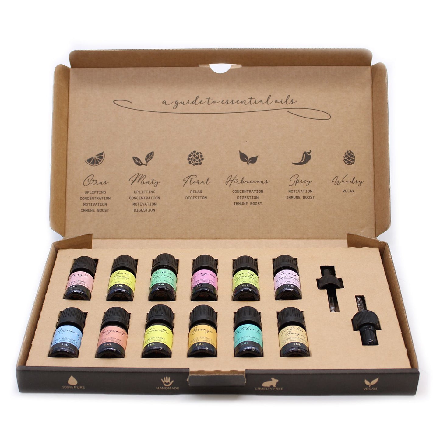 Aromatherapy Essential Oil Geschenk-Set – 12 x 5 ml