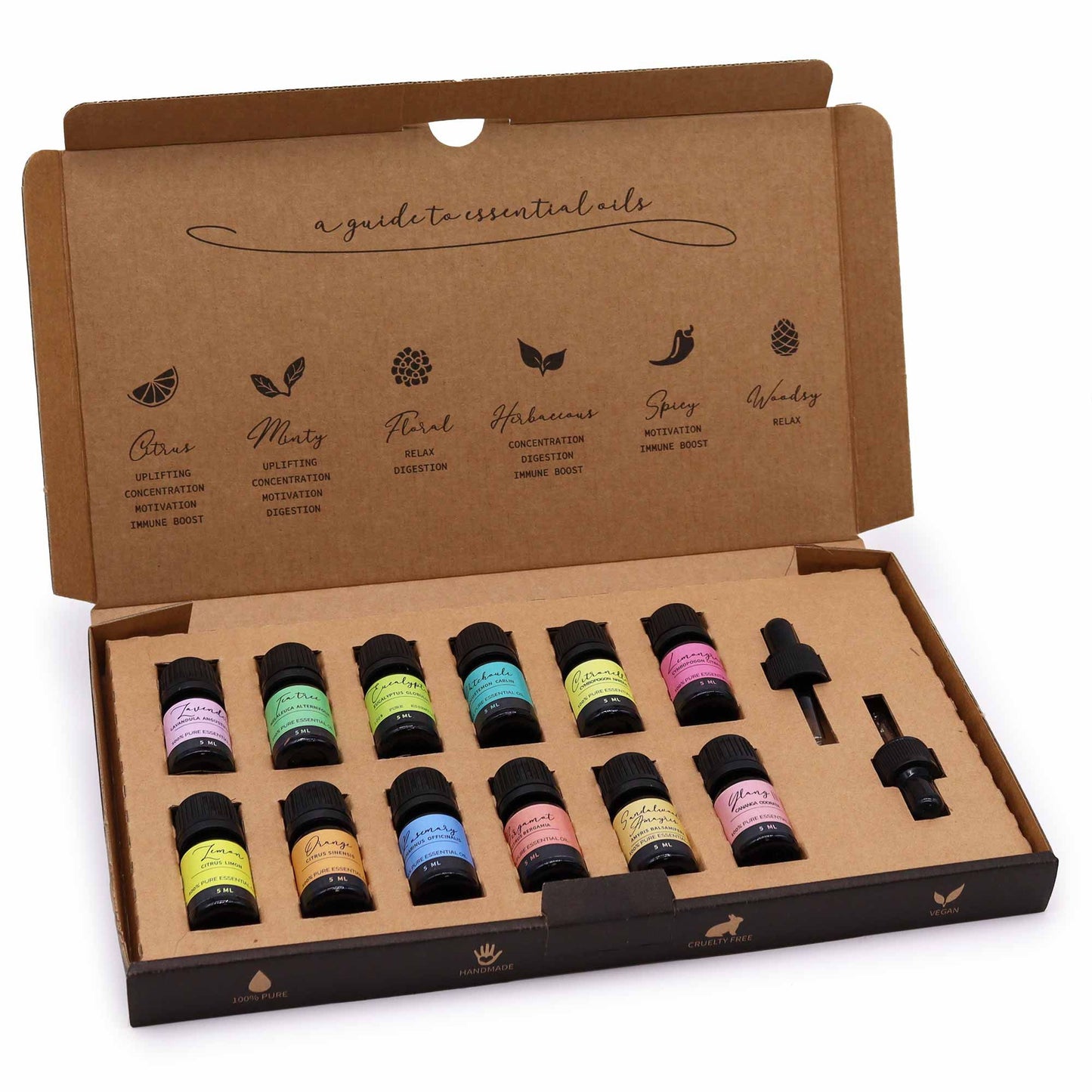 Aromatherapy Essential Oil Geschenk-Set – 12 x 5 ml
