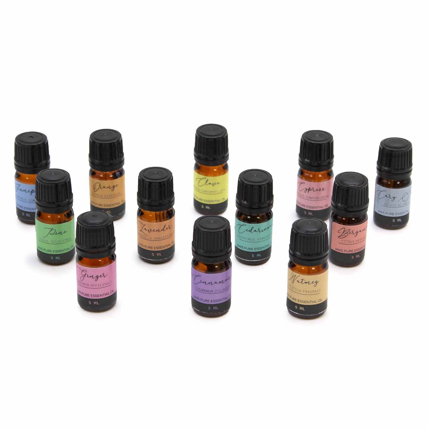 12 Ätherische Öle Set 5ml – Aromatherapie Geschenkset mit Pipetten – 100% Reines Öl für Diffusor, Vegan & Cruelty-Free