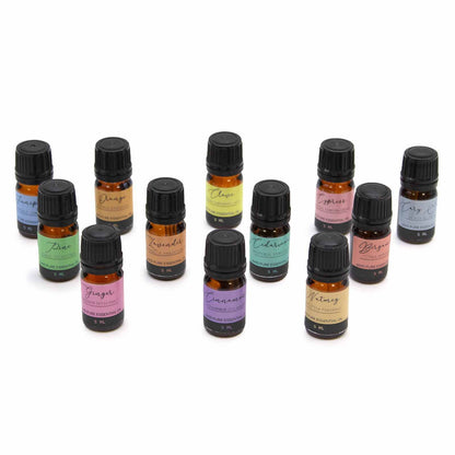 12 Ätherische Öle Set 5ml – Aromatherapie Geschenkset mit Pipetten – 100% Reines Öl für Diffusor, Vegan & Cruelty-Free